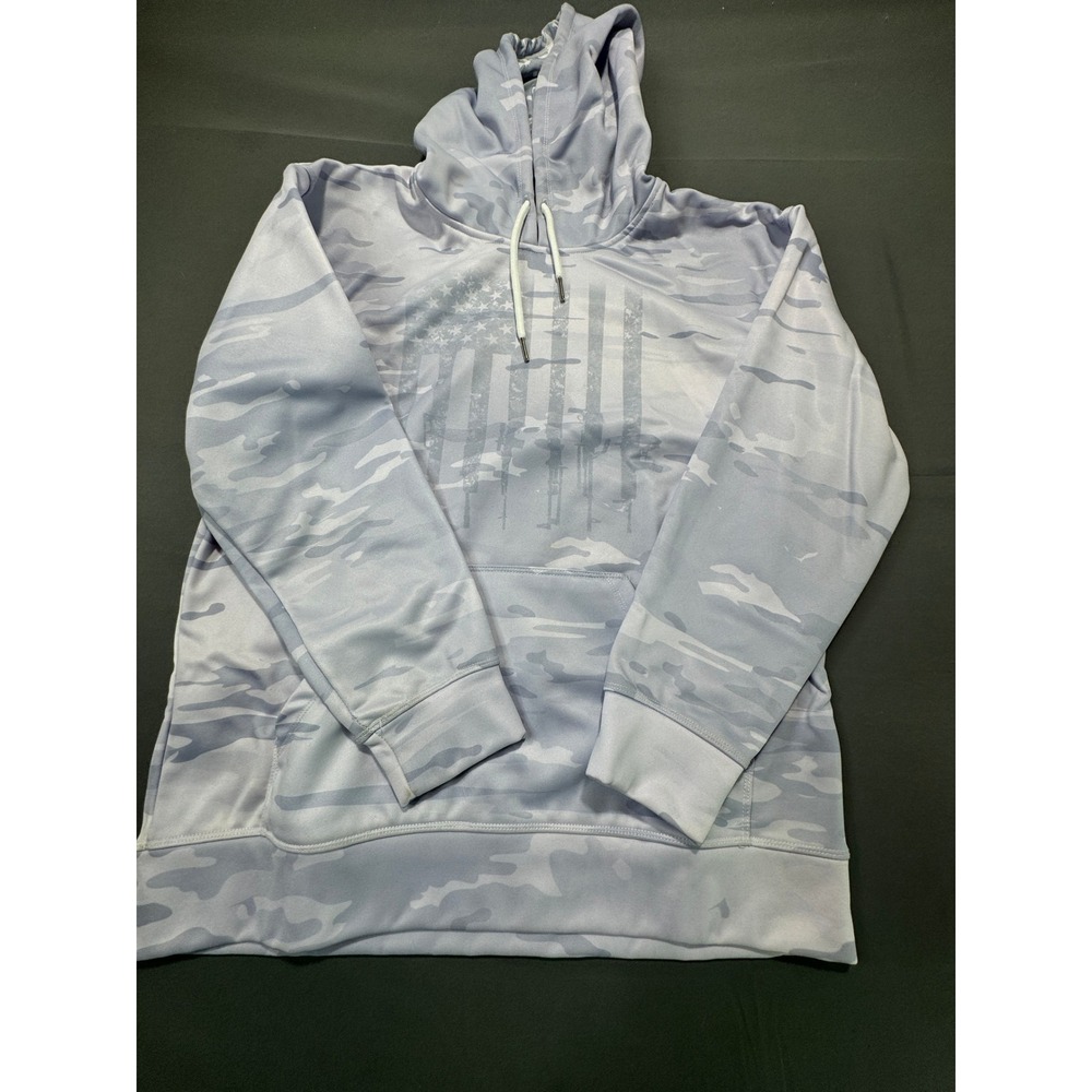 Greater Half Mens Patriotic Camo‎ Flag Graphic Hoodie Pullover Size M